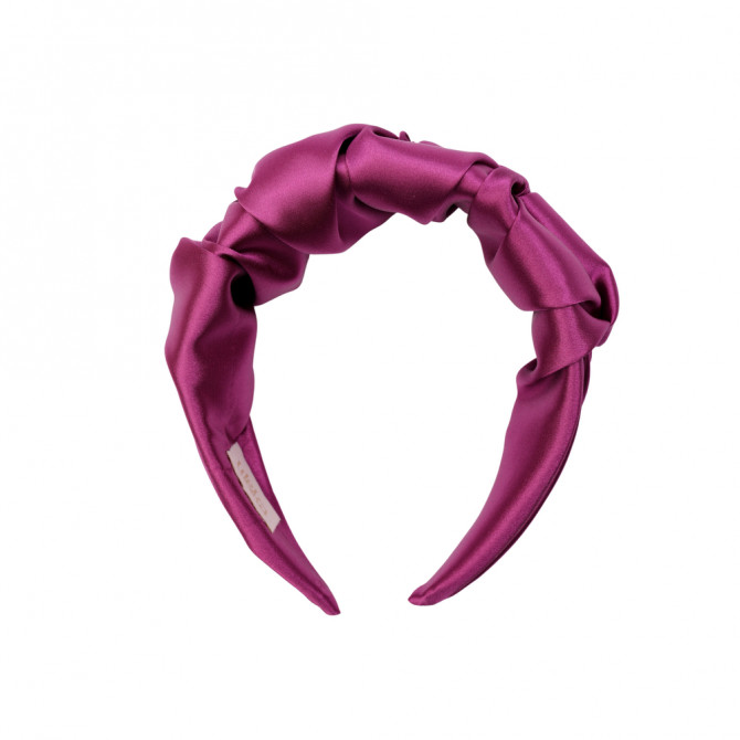 RIPPLE HEADBAND SATIN PLUM
