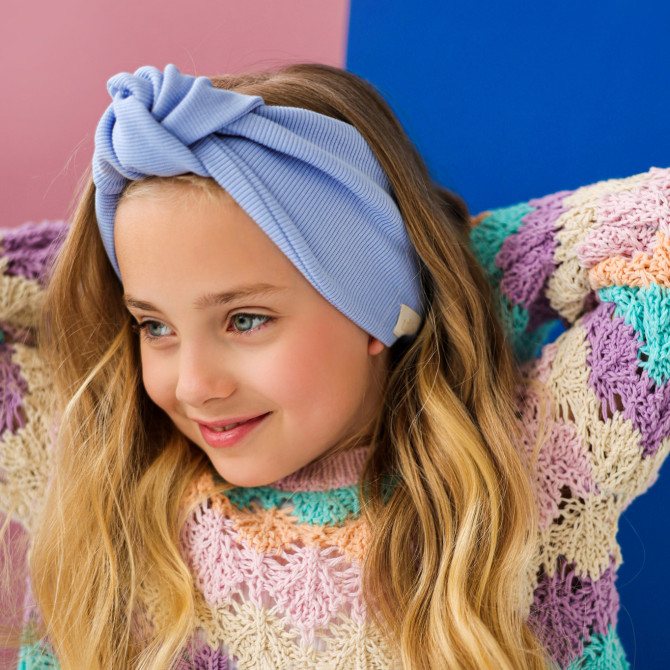 KNOT HEADBAND BABY BLUE LINE