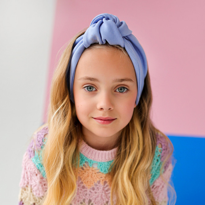KNOT HEADBAND BABY BLUE LINE