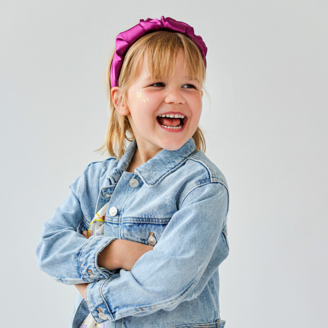RIPPLE HEADBAND SATIN PLUM