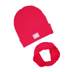 GIRL BEANIE WITH TUB MAGENTA LINE