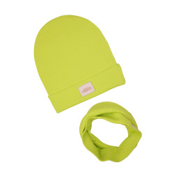 GIRL BEANIE WITH TUB LIME LINE