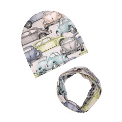 GIRL BEANIE WITH TUB CARS