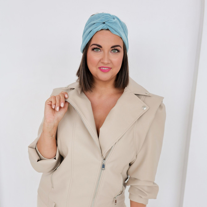 TWIST HEADBAND VELVET OCEAN