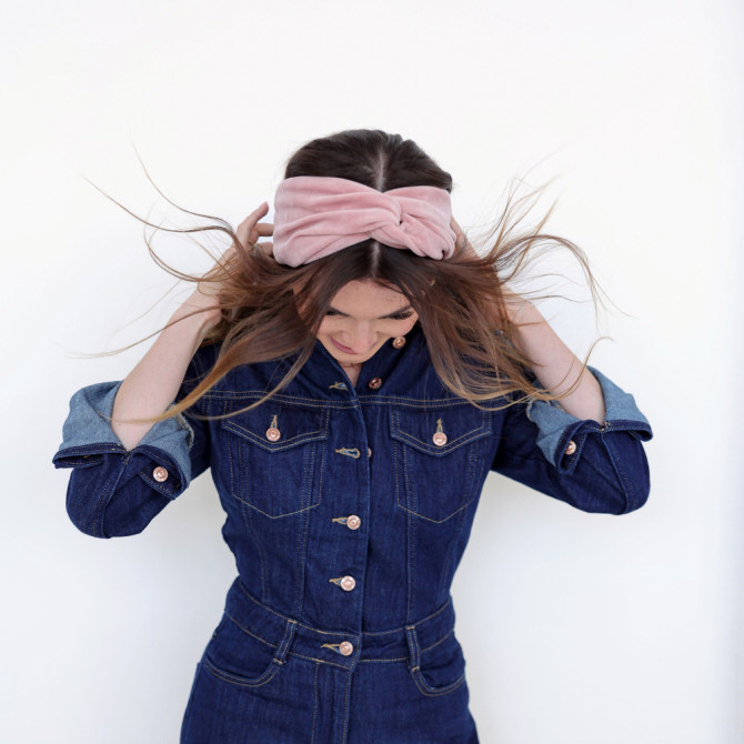 TWIST HEADBAND VELVET POWDER