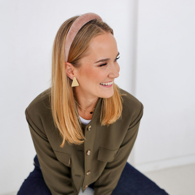 KAJKA HEADBAND VELVET BEIGE