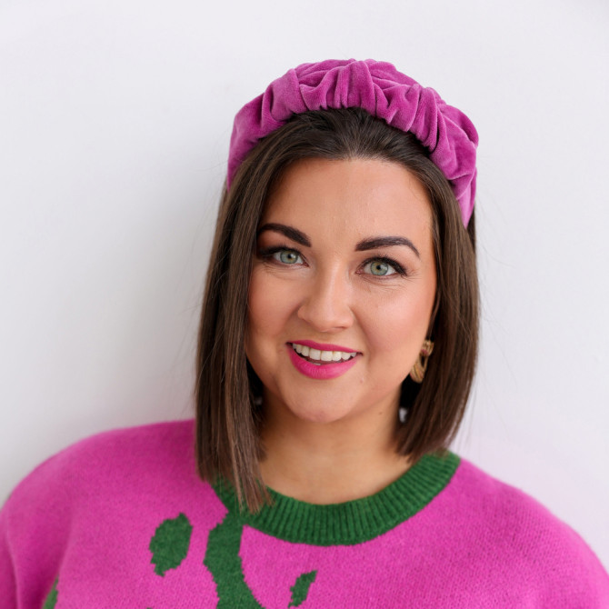 RIPPLE HEADBAND VELVET FUCHSIA