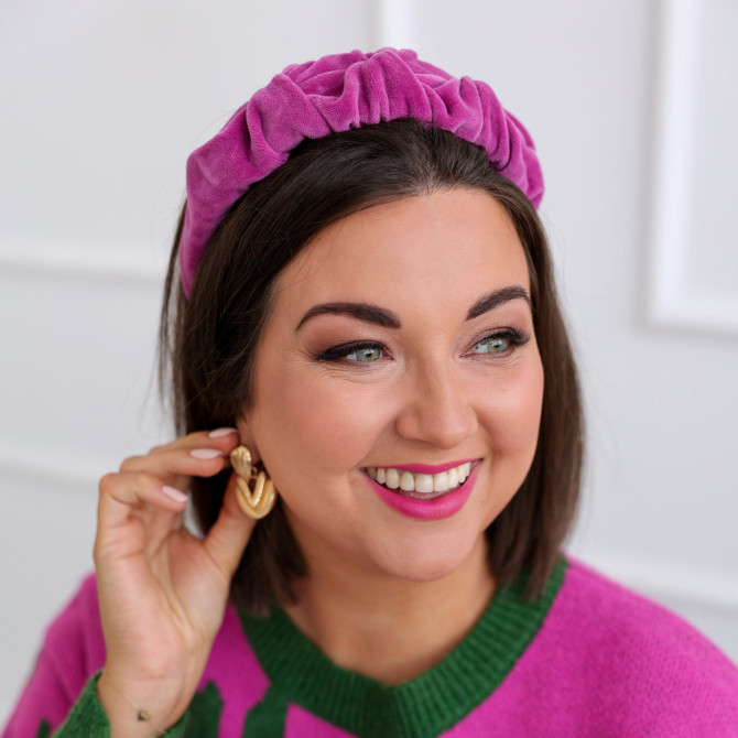 RIPPLE HEADBAND VELVET FUCHSIA