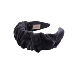 RIPPLE HEADBAND VELVET DARK GREY
