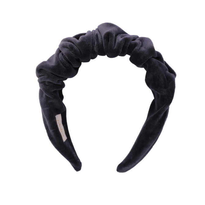 RIPPLE HEADBAND VELVET DARK GREY