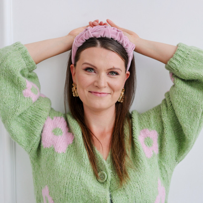 RIPPLE HEADBAND VELVET OCHRA