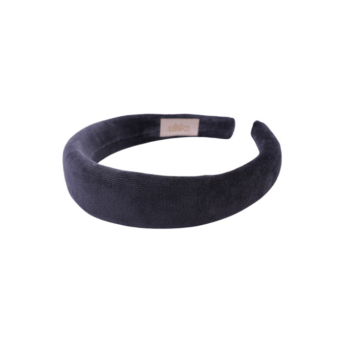 KAJKA HEADBAND VELVET DARK GREY