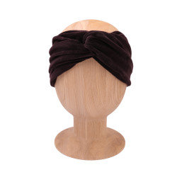 TWIST HEADBAND VELVET CHOCOLATE