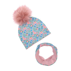 KOMPLET ZIMOWY LUCY BLUE Z POMPONEM