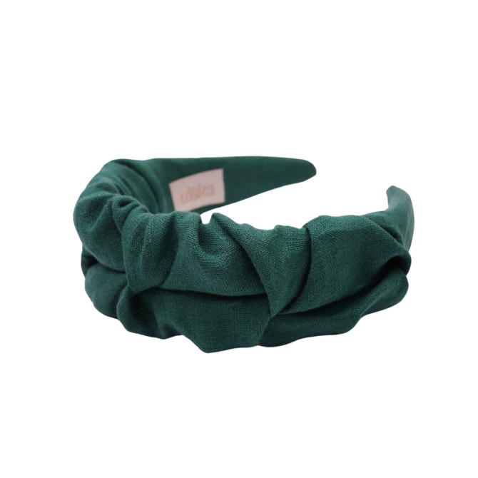 RIPPLE HEADBAND BOTTLE GREEN LINEN