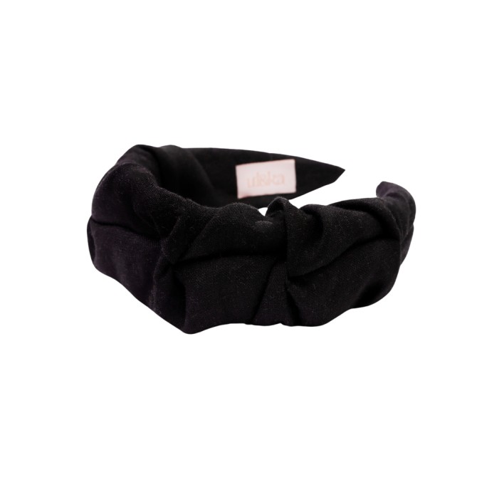 RIPPLE HEADBAND LINEN KRESZ BLACK