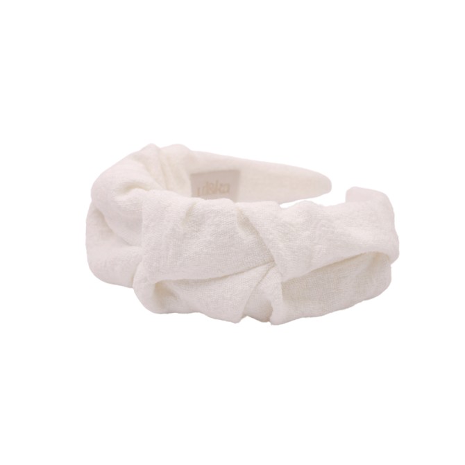 RIPPLE HEADBAND LINEN KRESZ CREAM