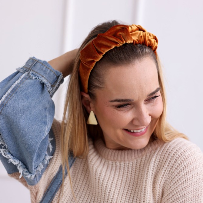 RIPPLE HEADBAND AKSAMIT MIEDZIANY