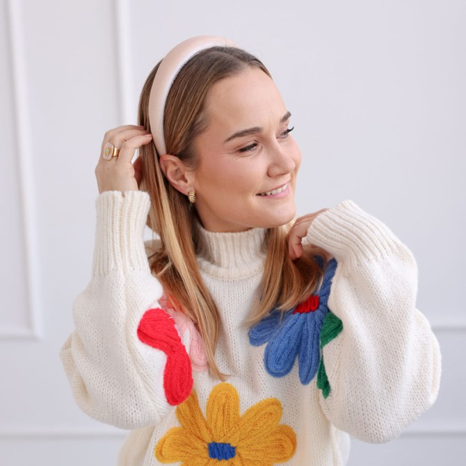 KAJKA HEADBAND AKSAMIT PERŁA