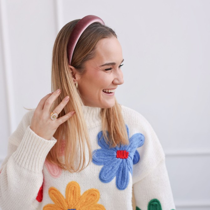 KAJKA HEADBAND AKSAMIT ORCHID