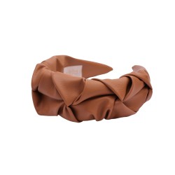 RIPPLE HEADBAND LEATHER CAMEL