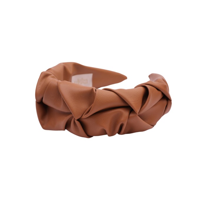 RIPPLE HEADBAND LEATHER CAMEL