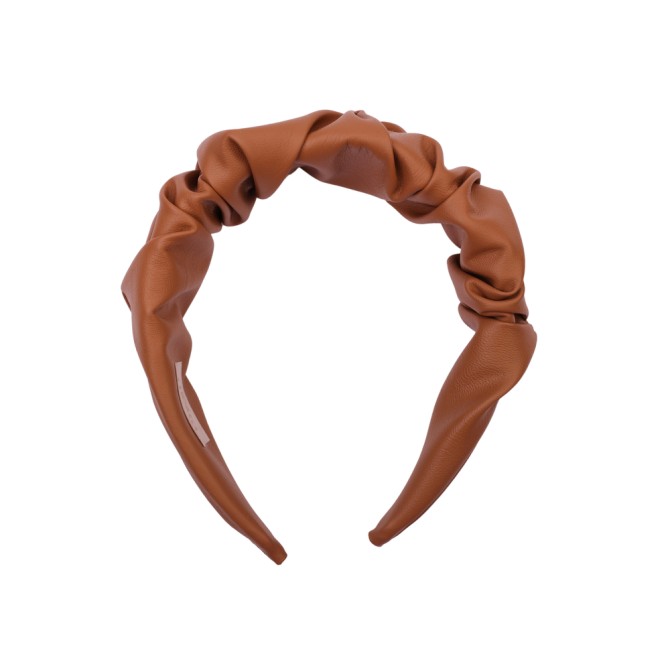 RIPPLE HEADBAND LEATHER CAMEL