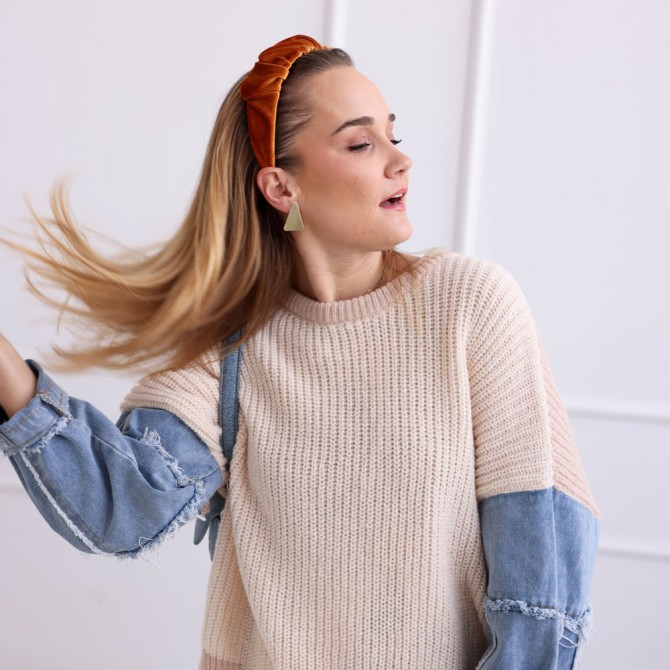 RIPPLE HEADBAND AKSAMIT MIEDZIANY