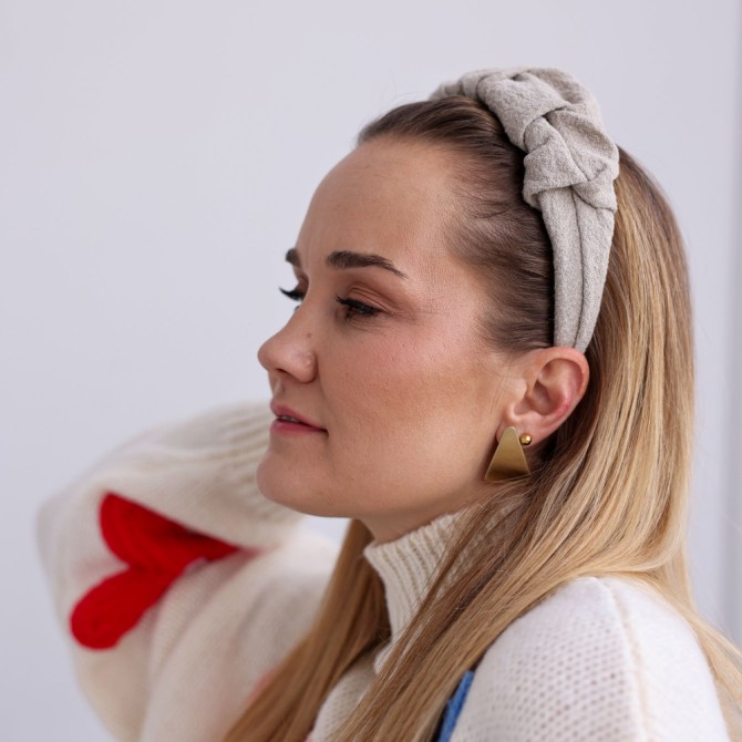 RIPPLE HEADBAND LINEN KRESZ NATURAL