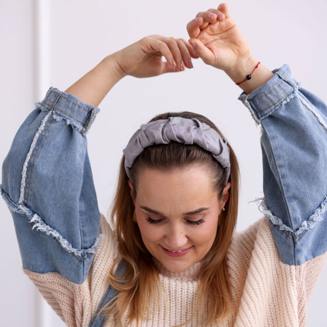 RIPPLE HEADBAND GREY LINEN