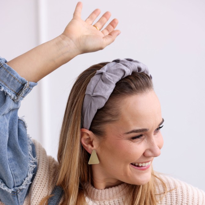 RIPPLE HEADBAND GREY LINEN